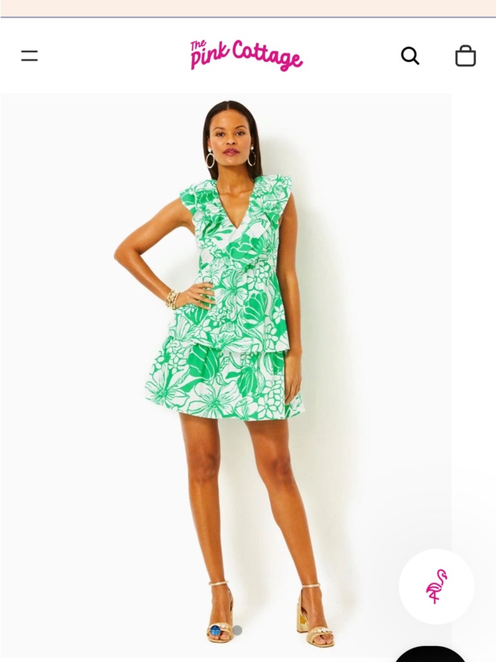 Lilly Pulitzer RITAMARIE V-NECK COTTON RUFFLE DRESS - Picture 2 of 7